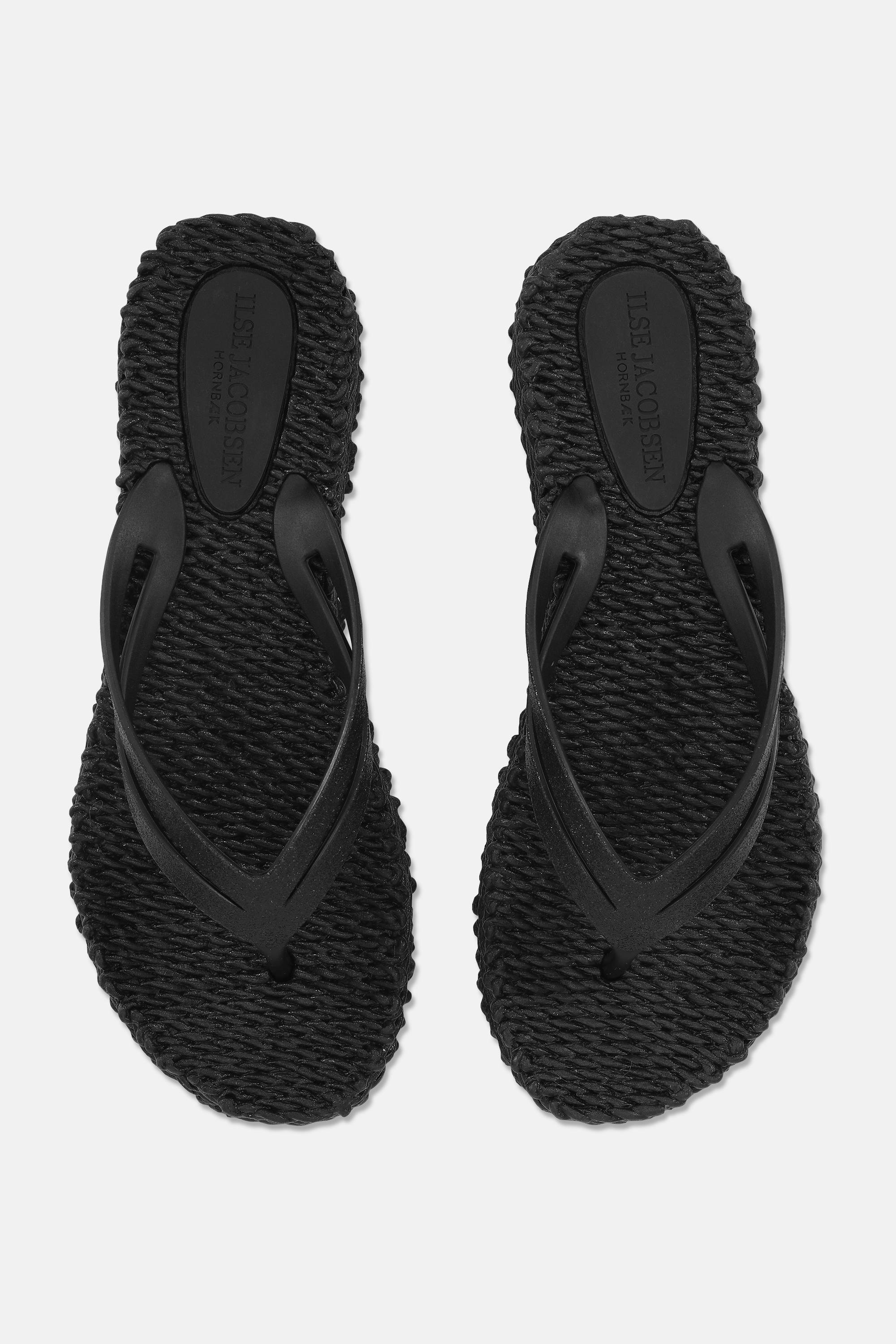 Chanclas con Plataforma Brillantes - Black